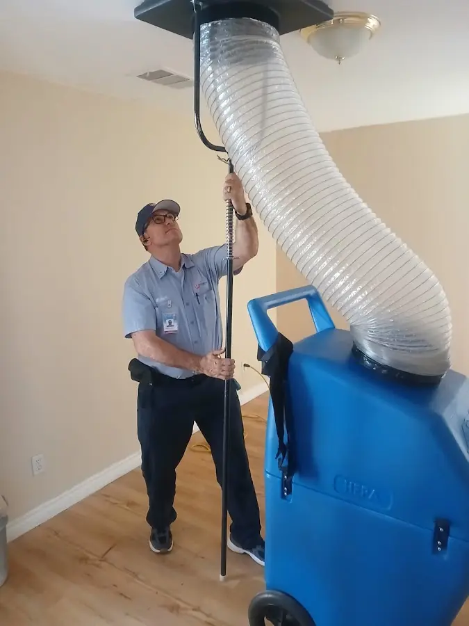 Mini Split Installation technician using HEPA equipment in Niagara Falls